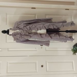 Sioni long ruffled gray sweater jacket coat, size medium